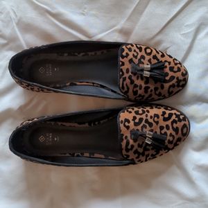 Cheetah print loafers